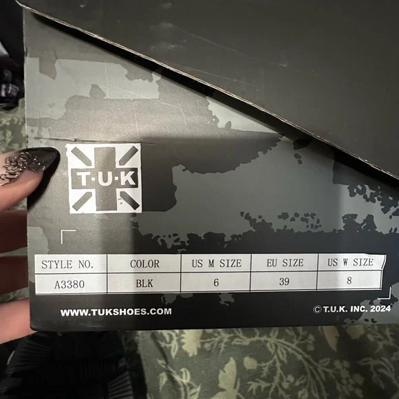 T.U.K Black Loafers with Silver Chain - Picture 5 of 8